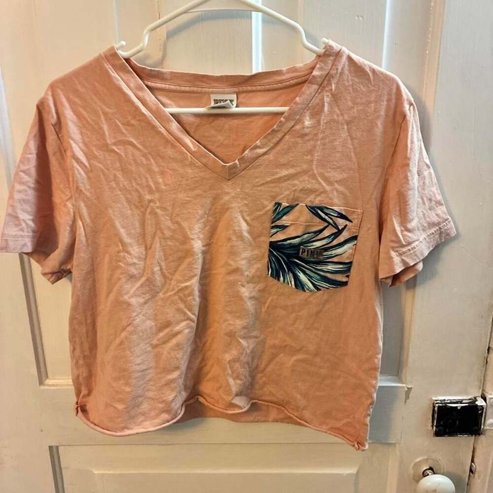 Victoria's Secret PINK Sequined Crop Tee XS